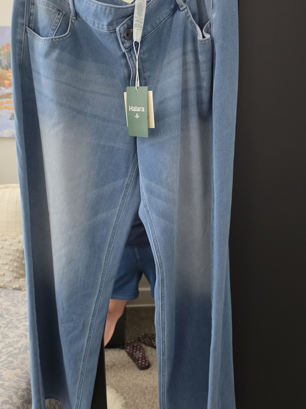 HALARA Light Blue Wide Leg Jeans - Faded Wash XL NWT